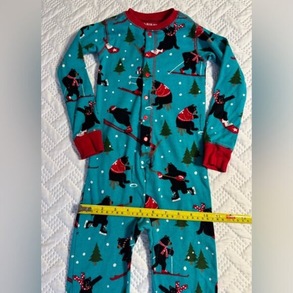 Little Blue House Kids Wild Winter 4T Size 4 Unisex Teal Skiing Footless Onesie - Picture 10 of 16